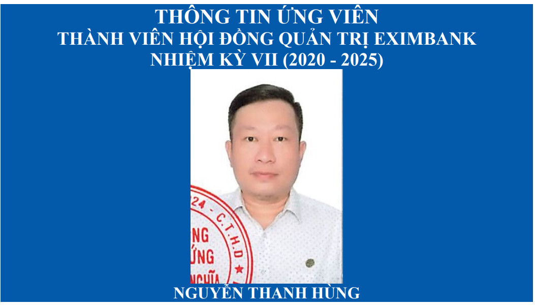 Ông Nguyễn Thanh Hùng - Phó Chủ tịch HĐQT kiêm Phó Tổng giám đốc Bamboo Capital được đề cử bởi nhóm cổ đông bao gồm ông Nguyễn Hồ Nam, bà Lê Thị Mai Loan, CTCP Thắng Phương, CTCP Đầu tư và Dịch vụ Helios. 