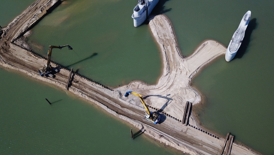 Vị trí trên sông Trà Khúc đoạn qua xã Nghĩa An và Nghĩa Dũng nơi có mỏ cát được Bình Minh Miền Trung đấu giá.