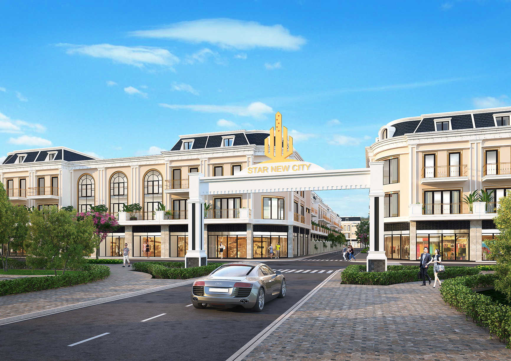 Khu dân cư Star New City có diện tích 3,4ha với hơn 200 sản phẩm nền đất có sổ đỏ từng nền.