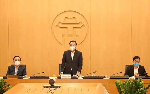 Chủ tịch UBND TP Hà Nội Chu Ngọc Anh họp trực tuyến của Ban Chỉ đạo phòng, chống Covid-19 TP Hà Nội 