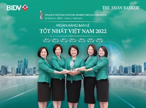 BIDV nhận giải thưởng Ngân hàng Bán lẻ Tốt nhất Việt Nam lần thứ 7