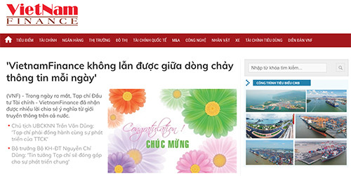 Giao diện tạp chí điện tử Vietnamfinance.vn