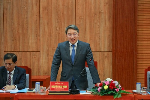 Ông Nguyễn Hải Ninh, Bí thư Tỉnh ủy Khánh Hòa tại buổi làm việc.