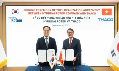 Thaco của chủ tịch Trần Bá Dương ký kết với Tập đoàn Hyundai Rotem sản xuất đầu máy toa xe tàu điện đô thị, tàu cao tốc