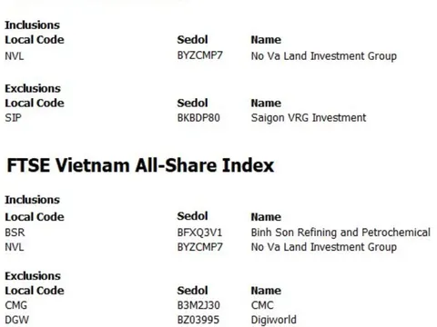 Cổ phiếu NVL của Novaland bất ngờ lọt rổ FTSE Vietnam ETF trong kỳ cơ cấu tháng 6